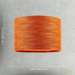 Happy Homewares Designer Bobbled & Textured Linen Lamp Shade in Rustic Orange - Size: 12 inches - thumbnail 8