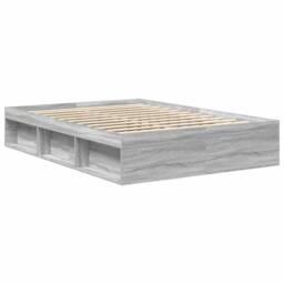Berkfield Home Modern Bed Frame Grey Sonoma 150x200 cm King Size - thumbnail 7