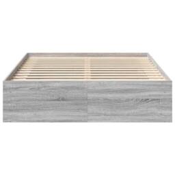 Berkfield Home Modern Bed Frame Grey Sonoma 150x200 cm King Size - thumbnail 5