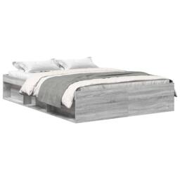 Berkfield Home Modern Bed Frame Grey Sonoma 150x200 cm King Size - thumbnail 3