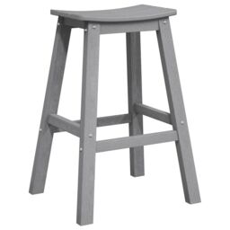 Berkfield Home 3 Piece Garden Bar Set Light Grey HDPE - thumbnail 5