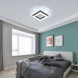 KORVIXA 24W LED Ceiling Light Square Acrylic Ceiling Lamp Cloakroom Bathroom in White - thumbnail 4