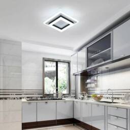 KORVIXA 24W LED Ceiling Light Square Acrylic Ceiling Lamp Cloakroom Bathroom in White - thumbnail 3
