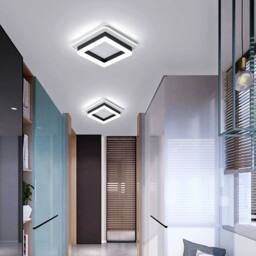 KORVIXA 24W LED Ceiling Light Square Acrylic Ceiling Lamp Cloakroom Bathroom in White - thumbnail 5