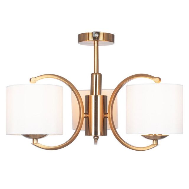 Ruma Art Deco Brass Metal Curved Arm Opulent Chandelier Lamp Ceiling Lights in Gold - image 1