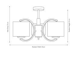 Ruma Art Deco Brass Metal Curved Arm Opulent Chandelier Lamp Ceiling Lights in Gold - thumbnail 2