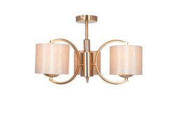 Ruma Art Deco Brass Metal Curved Arm Opulent Chandelier Lamp Ceiling Lights in Gold - thumbnail 3