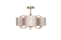 Ruma Art Deco Brass Metal Curved Arm Opulent Chandelier Lamp Ceiling Lights in Gold - thumbnail 4