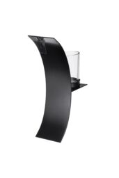 Living and Home 2Pcs Wall-Mounted Candle Holders with Glass Cups Arched Sconce Style in Black - thumbnail 5