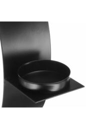 Living and Home 2Pcs Wall-Mounted Candle Holders with Glass Cups Arched Sconce Style in Black - thumbnail 7