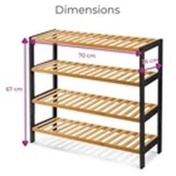 Havendro 4-Tier Natural/black Wooden Shoe Rack Organiser Shelf for Hallway - thumbnail 2