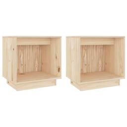 Berkfield Home Bedside Cabinets 2 pcs 40x30x40 cm Solid Wood Pine in Light Brown - Size: 40 x 30 x 40 cm - thumbnail 1