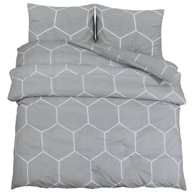Berkfield Home Duvet Cover Set Grey 240x220 cm Cotton - image 1