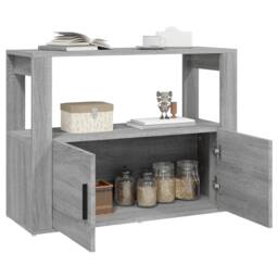 Berkfield Home Sideboard Grey Sonoma 80x30x60 cm Engineered Wood - Size: 80 x 30 x 60 cm - thumbnail 4