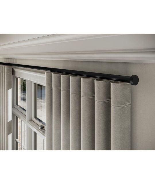 New Edge Blinds 28mm Styleline Gliding Curtain Pole Set with Stud End - Black - Size: 170 cm - image 1