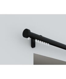 New Edge Blinds 28mm Styleline Gliding Curtain Pole Set with Stud End - Black - Size: 170 cm - thumbnail 2
