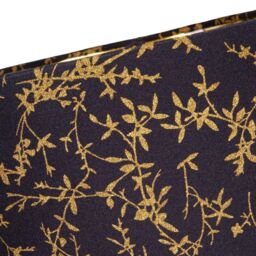 Happy Homewares Modern Soft Cotton Fabric Lamp Shade with Shiny Foil Floral Decoration in Black - Size: 12 inches - thumbnail 4