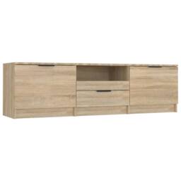 Berkfield Home TV Cabinet Sonoma Oak 140x35x40 cm Engineered Wood in Brown - Size: 140 x 35 x 40 cm - thumbnail 1