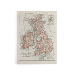 "Artery8 1900 British Isles Map Rand Mcnally Vintage Canvas Wall Art in White - Size: W18"" x H24""" - thumbnail 1