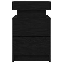 Berkfield Home Bedside Cabinet with LED Lights Black Oak 35x39x55 cm - Size: 35 x 39 x 55 cm - thumbnail 6