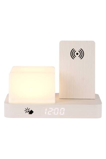 PRESENT TIME Karlsson Alarm Clock Retro W. Night LED - White Wash Veneer - image 1