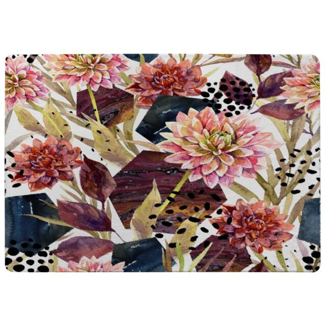 Benjamin Tate Design Autumn Watercolor Floral Arrangement Rug in Natural - Size: Large - image 1