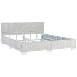 Berkfield Home Bed Frame Grey Natural Rattan 160x200 cm