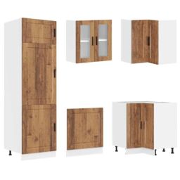 Berkfield Home 14 Piece Kitchen Cabinet Set Porto Old Wood Engineered Wood in Brown - thumbnail 5