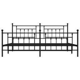 Berkfield Home Metal Bed Frame with Headboard & Footboard Black 200x200 cm - thumbnail 6