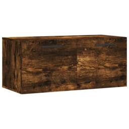 Berkfield Home Wall Cabinet Smoked Oak 80x36.5x35 cm Engineered Wood in Brown - thumbnail 1