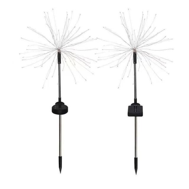 FLAVORA 4PCS Solar Lights Outdoor LED Solar Powered Firework Light Lamp in Black - image 1