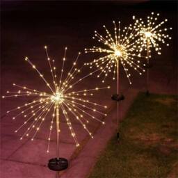 FLAVORA 4PCS Solar Lights Outdoor LED Solar Powered Firework Light Lamp in Black - thumbnail 6