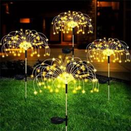 FLAVORA 4PCS Solar Lights Outdoor LED Solar Powered Firework Light Lamp in Black - thumbnail 5