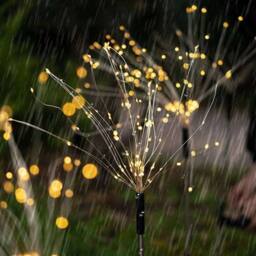 FLAVORA 4PCS Solar Lights Outdoor LED Solar Powered Firework Light Lamp in Black - thumbnail 7