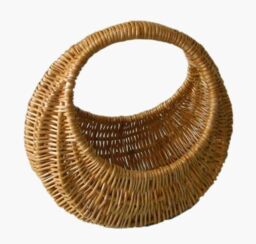 Red Hamper Wicker Shopping Basket Gondola Basket Small in Brown - thumbnail 1