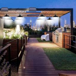 Havendro 2 Heads LED Solar Powered Pendant Hanging Light in Black - thumbnail 2