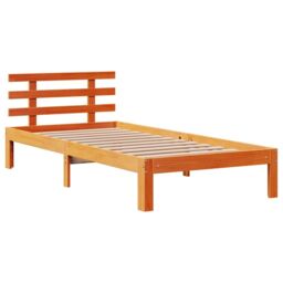 Berkfield Home Bed Frame with Headboard without Mattress Wax Brown 100x200 cm - thumbnail 4