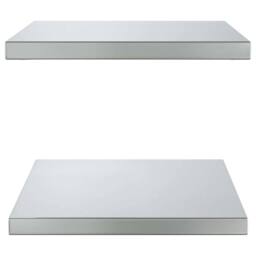 Berkfield Home Wall Shelves 2 pcs 50x40x3 cm Silver Stainless Steel - Size: 50 x 40 x 3 cm - thumbnail 6