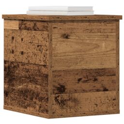 Berkfield Home Storage Box with Lid Old Wood 30x35x35 cm Engineered Wood in Brown - Size: 30 x 35 x 35 cm - thumbnail 3