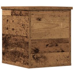Berkfield Home Storage Box with Lid Old Wood 30x35x35 cm Engineered Wood in Brown - Size: 30 x 35 x 35 cm - thumbnail 2