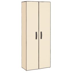 Berkfield Home Shoe Cabinet Cream 60x30x166 cm Fabric in Beige - Size: 60 x 30 x 166 cm - thumbnail 2