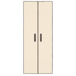 Berkfield Home Shoe Cabinet Cream 60x30x166 cm Fabric in Beige - Size: 60 x 30 x 166 cm - thumbnail 3