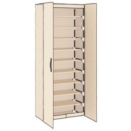 Berkfield Home Shoe Cabinet Cream 60x30x166 cm Fabric in Beige - Size: 60 x 30 x 166 cm - thumbnail 4