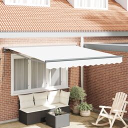 Berkfield Home Retractable Awning Manual White 300x250 cm Polyester