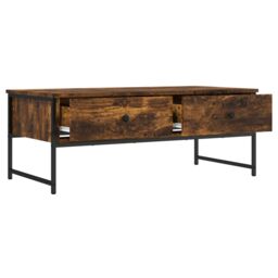 Berkfield Home Coffee Table Smoked Oak 101x49x39.5 cm Engineered Wood in Brown - thumbnail 5