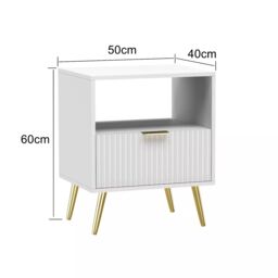 Hygrad Built to Survive Living Room End Table Sofa Side Table Bedside Table Nightstand in White - thumbnail 7