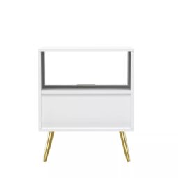 Hygrad Built to Survive Living Room End Table Sofa Side Table Bedside Table Nightstand in White - thumbnail 5
