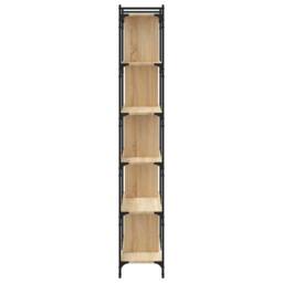Berkfield Home Bookcase 6-Tier Sonoma Oak 76x32x192 cm Engineered Wood in Brown - Size: 76 x 32 x 192 cm - thumbnail 5