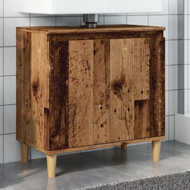 Berkfield Home Sink Cabinet Old Wood 58x33x60 cm Engineered Wood in Brown - Size: 58 x 33 x 60 cm - image 1