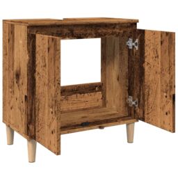 Berkfield Home Sink Cabinet Old Wood 58x33x60 cm Engineered Wood in Brown - Size: 58 x 33 x 60 cm - thumbnail 5